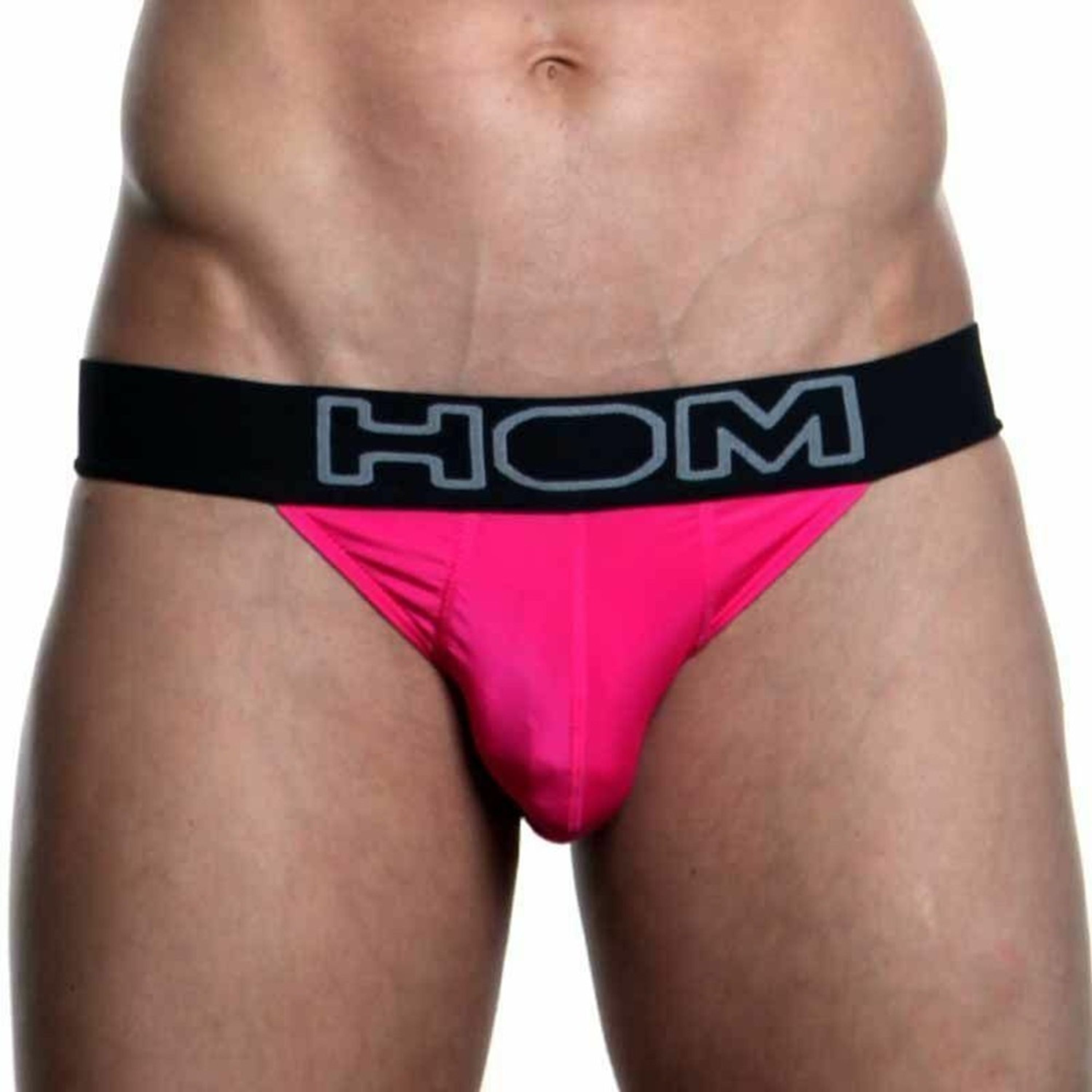 Мужские трусы танга розовые с черной резинкой HOM Night Therapy Tanga Brief Pink фото 2