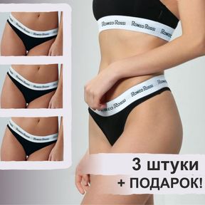 Фото Набор женских трусов стрингов 3в1 + ПОДАРОК ROMEO ROSSI RR1510-023