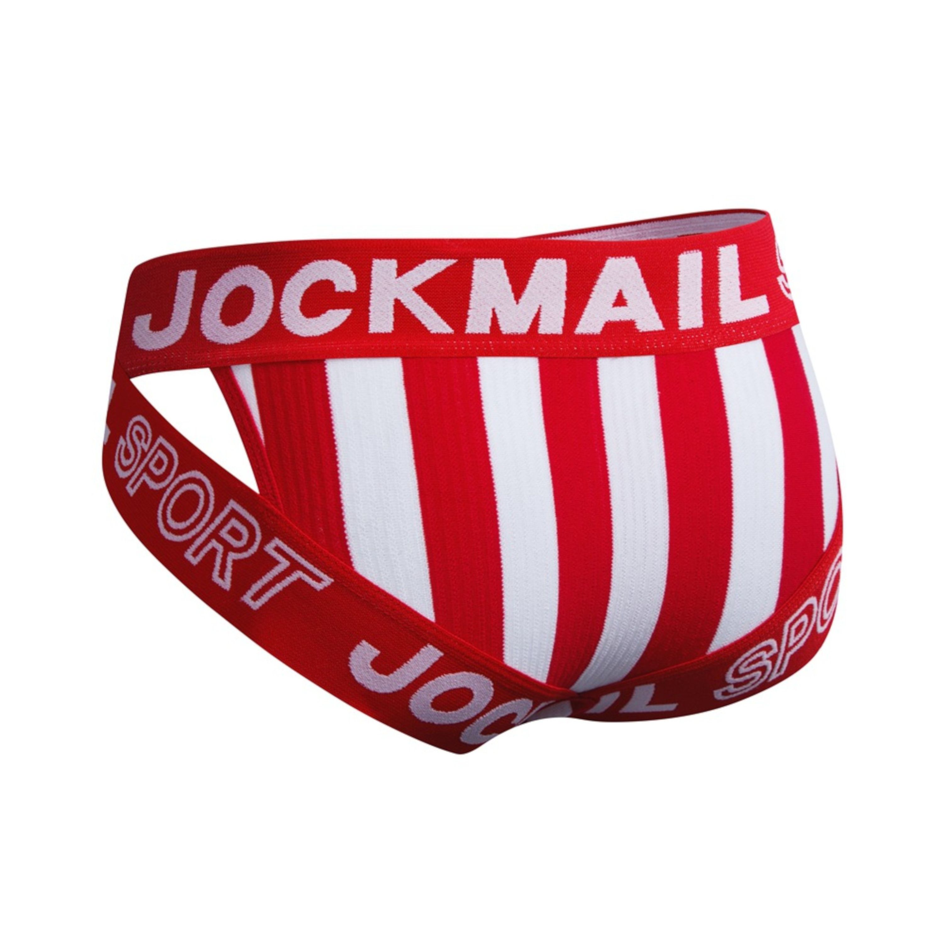 Мужские трусы брифы красные с вырезами по бокам JOCKMAIL JM2026-8 фото 4