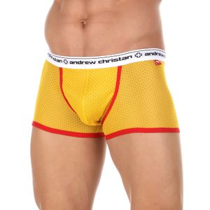 Фото Мужские спортивные боксеры желтые сетка Andrew Christian Yellow Sport Mesh Boxer