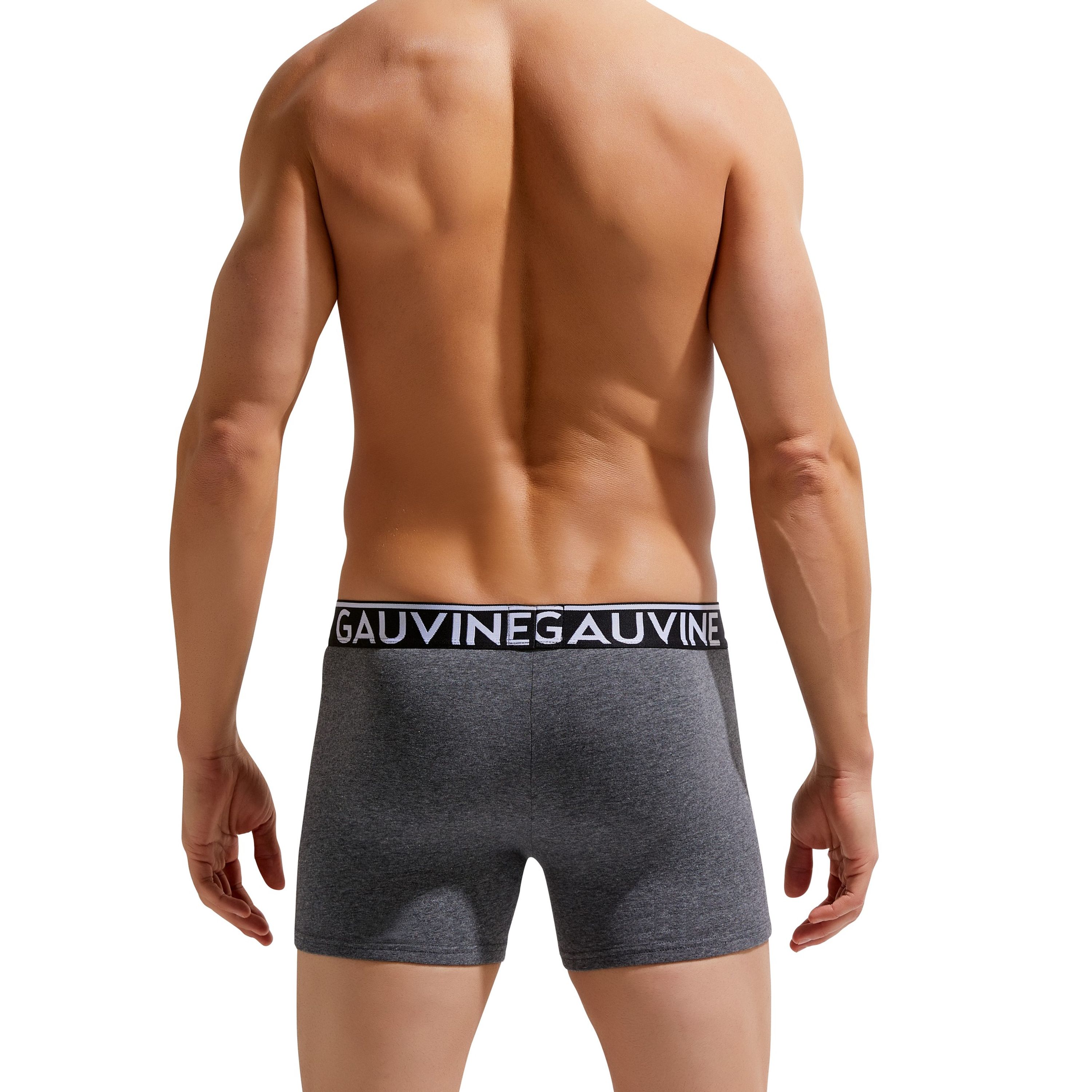 Мужские трусы боксеры темно-серые меланж GAUVINE 3011 фото 4
