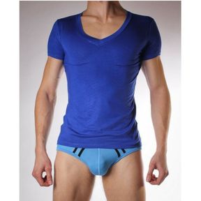 Фото Мужская футболка синяя из микромодала GMW Sport Tee Navy