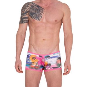 Фото Мужские трусы боксеры розовые с разноцветным принтом Cosmos Colors FR30_PBW