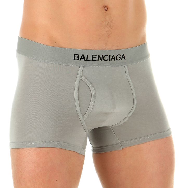 Мужские трусы боксеры светло-серые BALENCIAGA Grey 