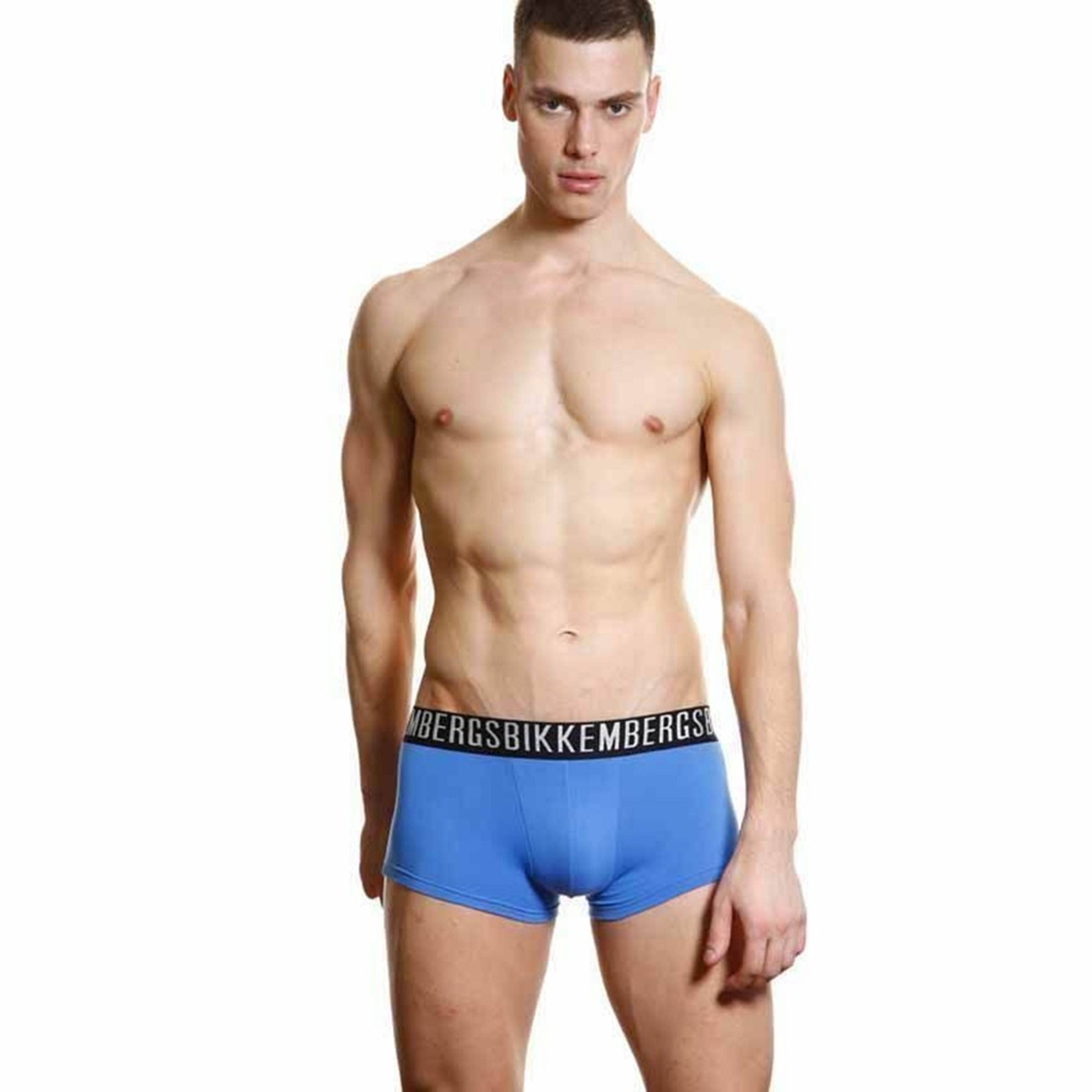 Мужские трусы боксеры темно-голубые Bikkembergs Blue Trunks  фото 1