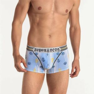 Фото Мужские трусы боксеры голубые с морским принтом Superbody Boxer Blue