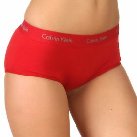 Фото Женские трусы хипсы красные с красным поясом Calvin Klein