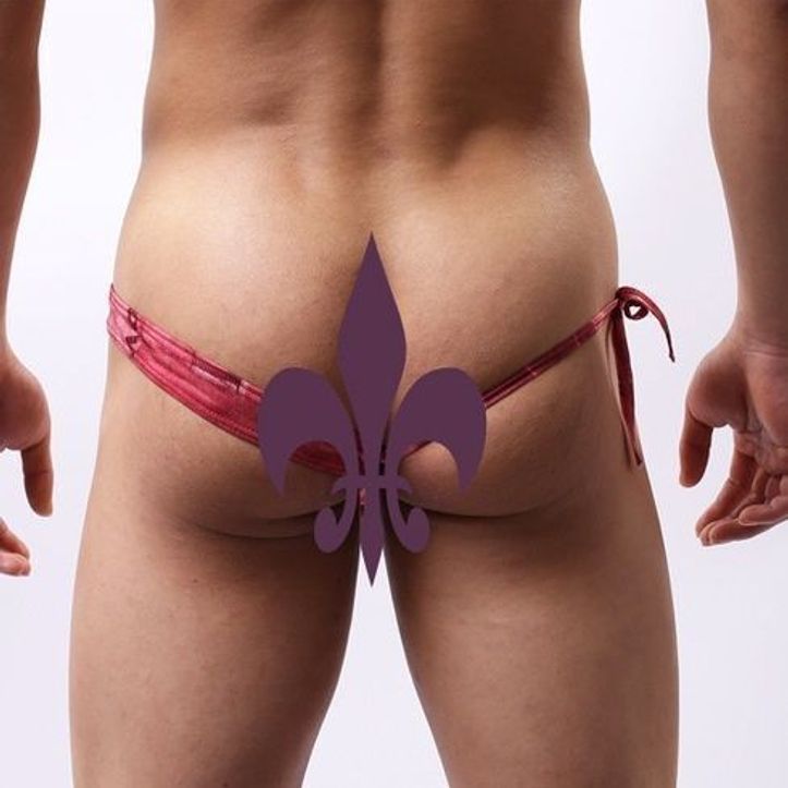 Мужские стринги джинс красные Cockon String Red  джинс фото 2