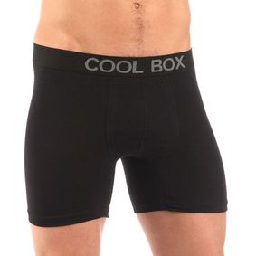 Фото Мужские трусы боксеры черные с черной резинкой Cool Box long