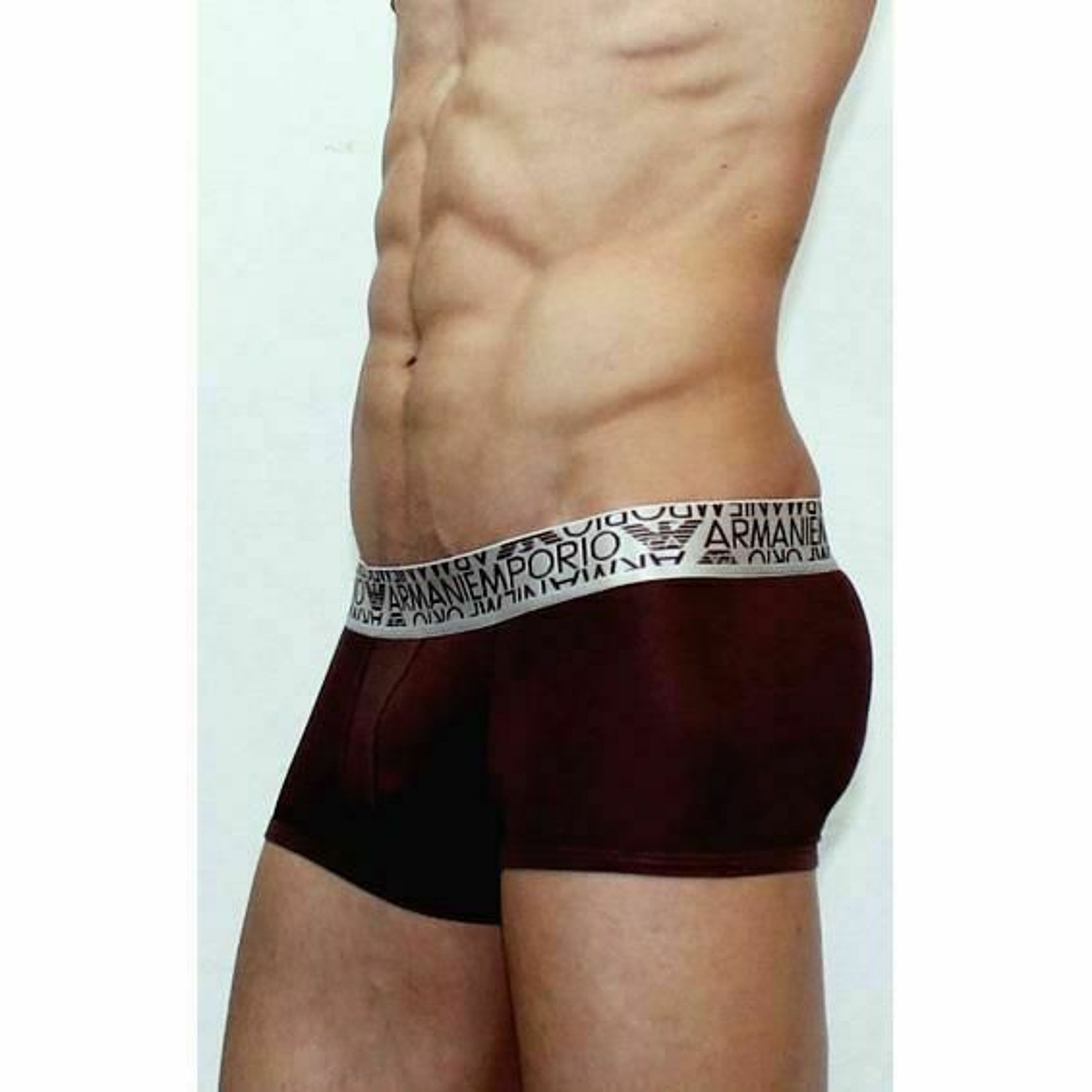Мужские трусы боксеры модальные Emporio Armani коричневые фото 2