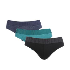 Фото Мужские трусы брифы (зеленый, синий, черный) набор 3 в 1 Bikkembergs BKK1USP14TR