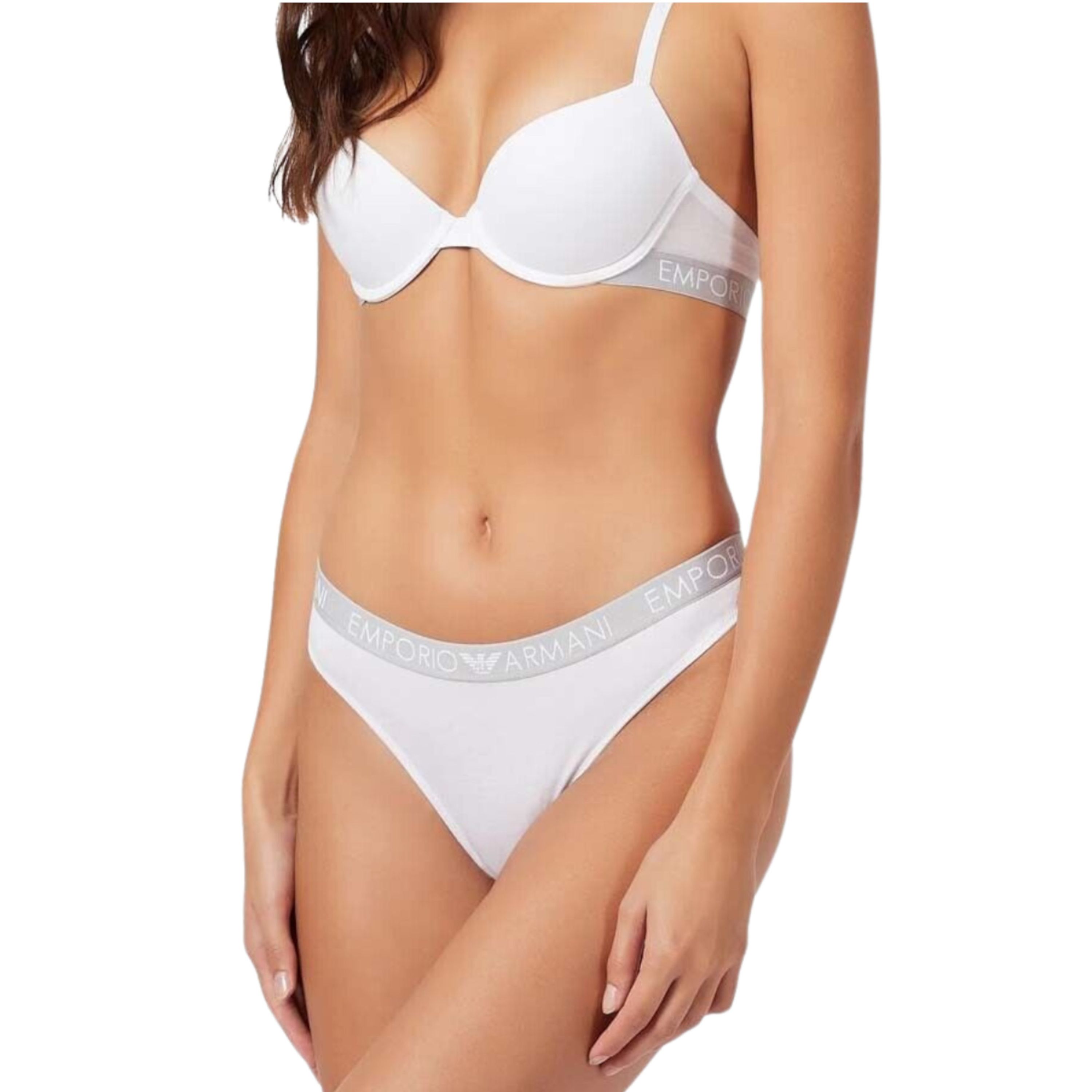 Женские трусы тонги набор из 2 штук (белый, черный) Emporio Armani 163333_CC318 00911 фото 4