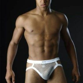 Фото  Мужские трусы джоки в сетку Manstore Miсropo White Jock