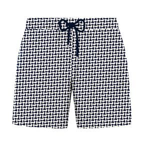 Фото Мужские шорты пляжные черные с белым принтом JOHN FRANK JFSSSWL115-WAVE