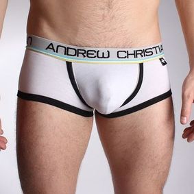 Фото Мужские трусы хипсы белые Andrew Christian Tighty Whitie Boxer White   17773