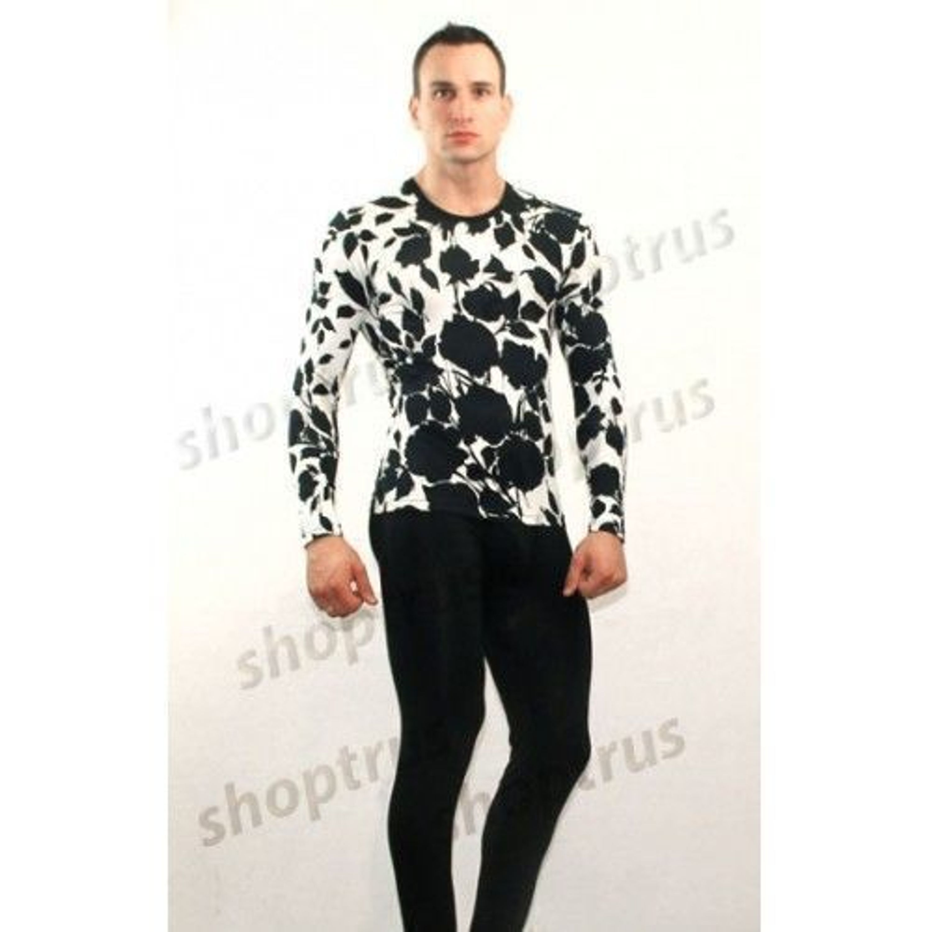 Мужское нательное белье кофта черно-белая TOMMY DOOYAO TD0007 фото 1