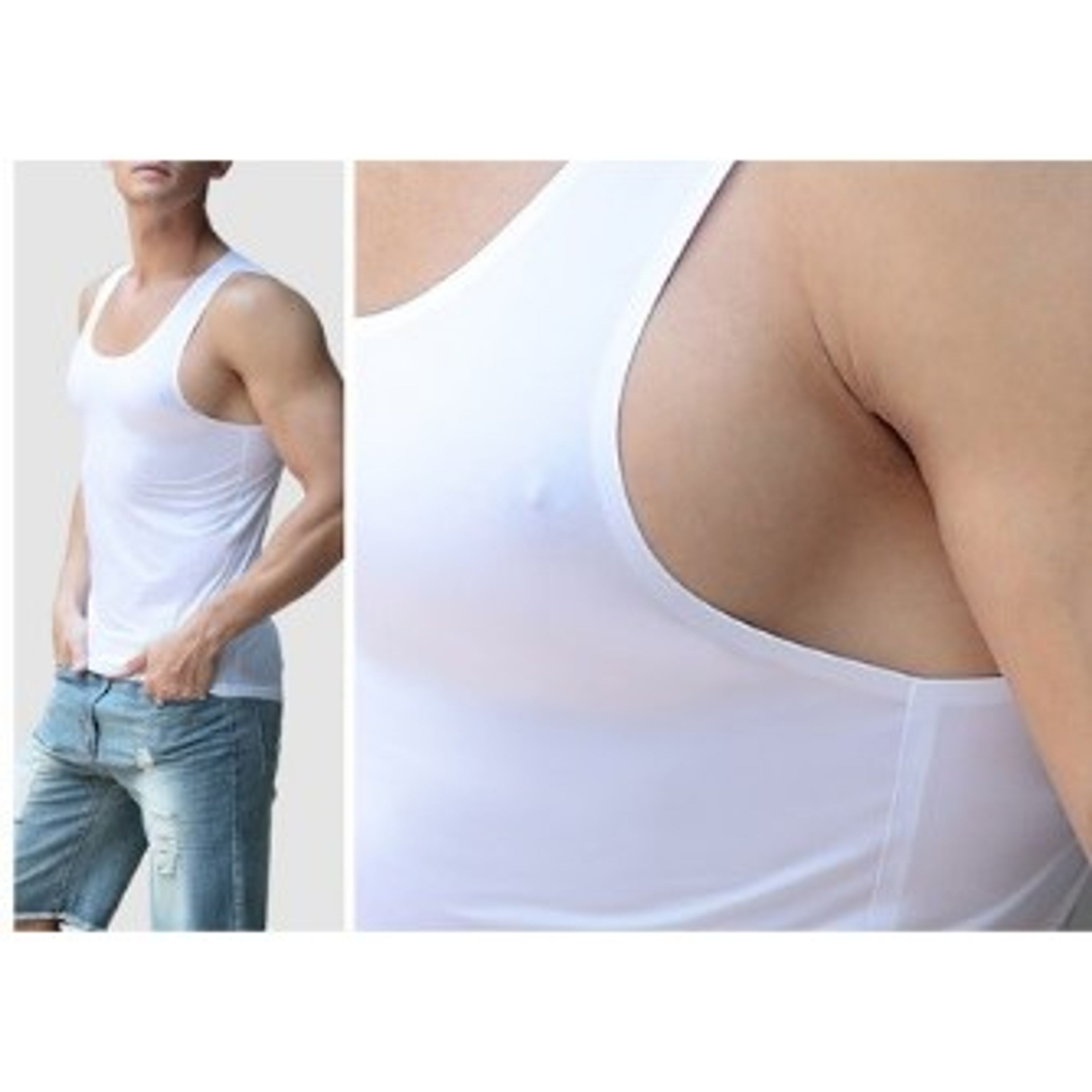 Мужская майка бесшовная белая Cockon T-Shirt White w901 фото 2
