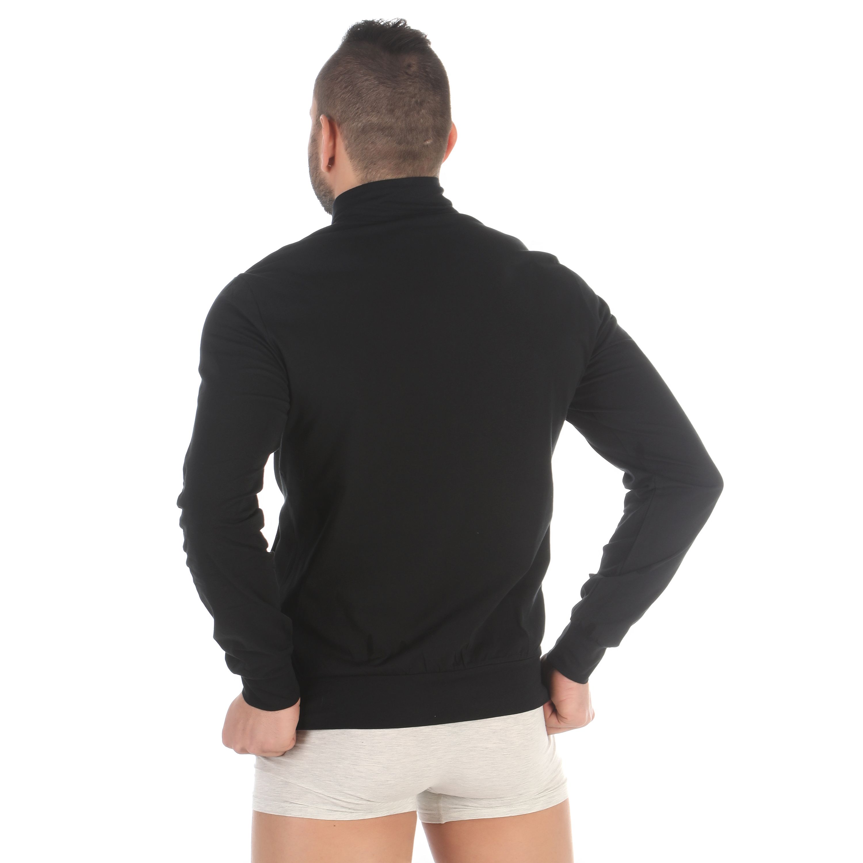 Мужской домашний костюм черный: толстовка на молнии и штаны Emporio Armani 111795_CC570 00020 фото 4
