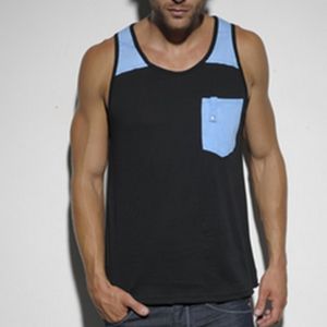 Фото Мужская майка черная с голубым ES Фото Мужская майка черная с голубым ES