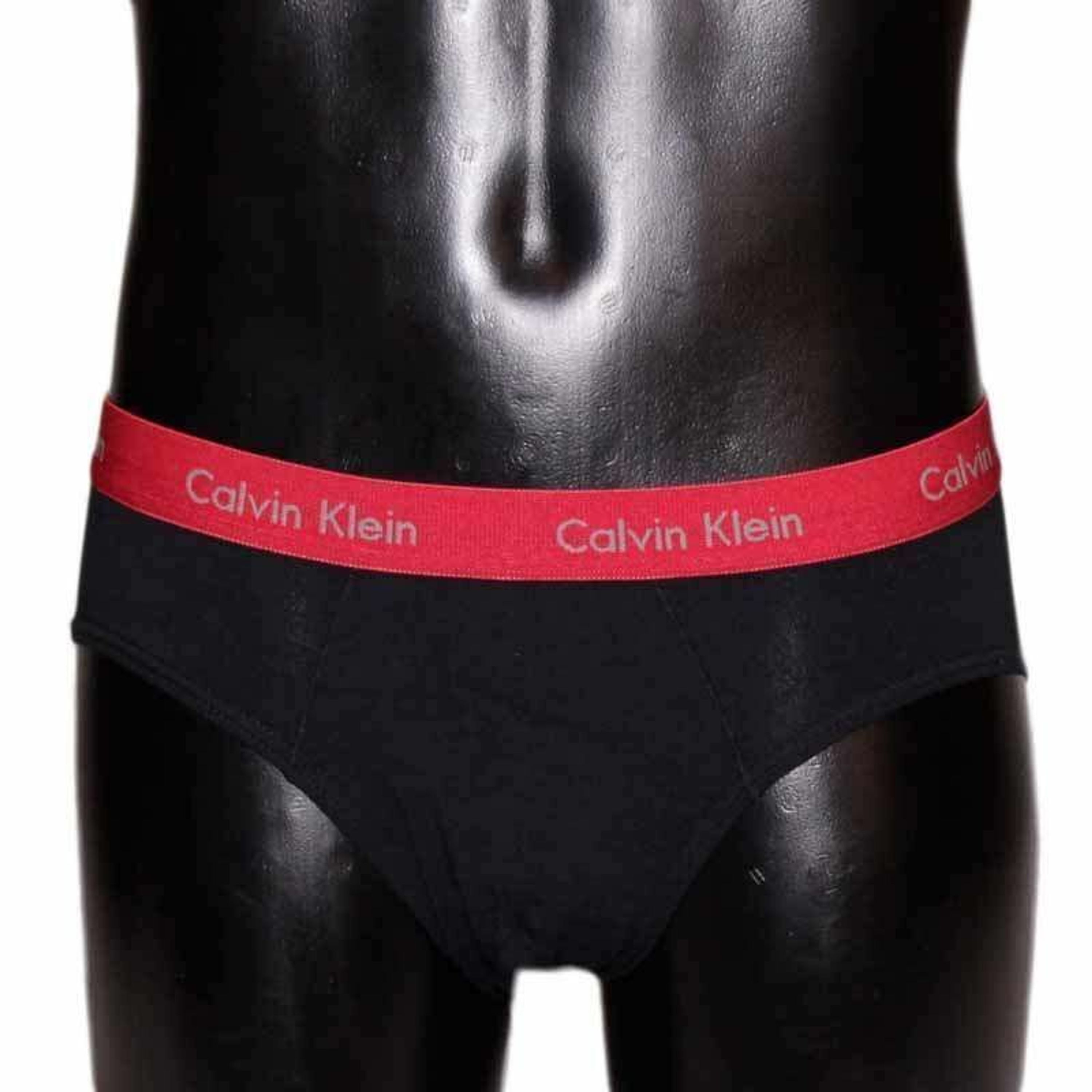 Мужские трусы брифы черные с красной резинкой Calvin Klein CK00486 фото 1