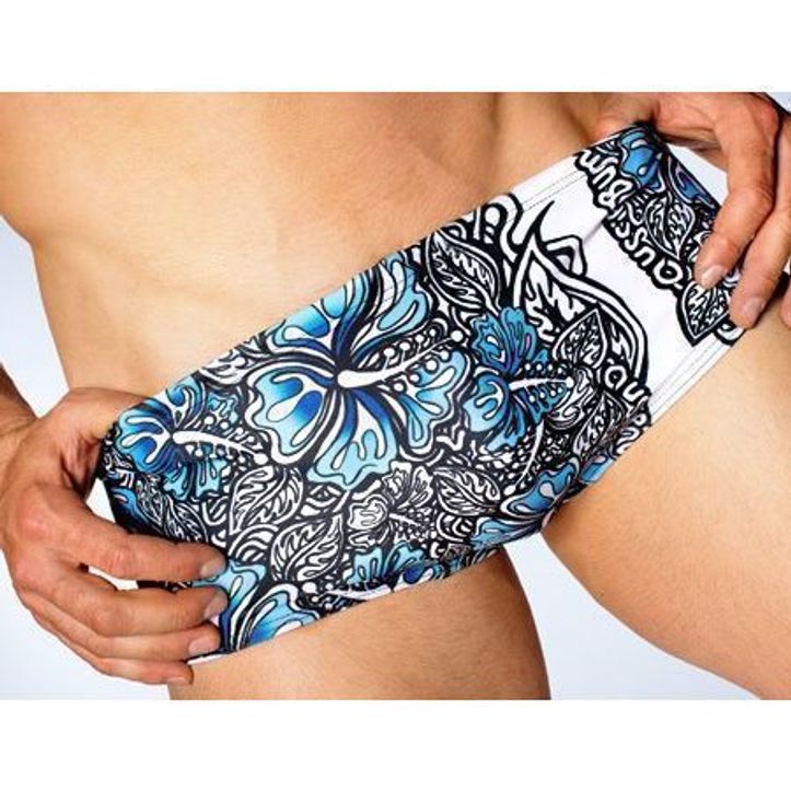 Мужские плавки хипсы с рисунком Aussiebum Men's Hip Swimwear синий узор 