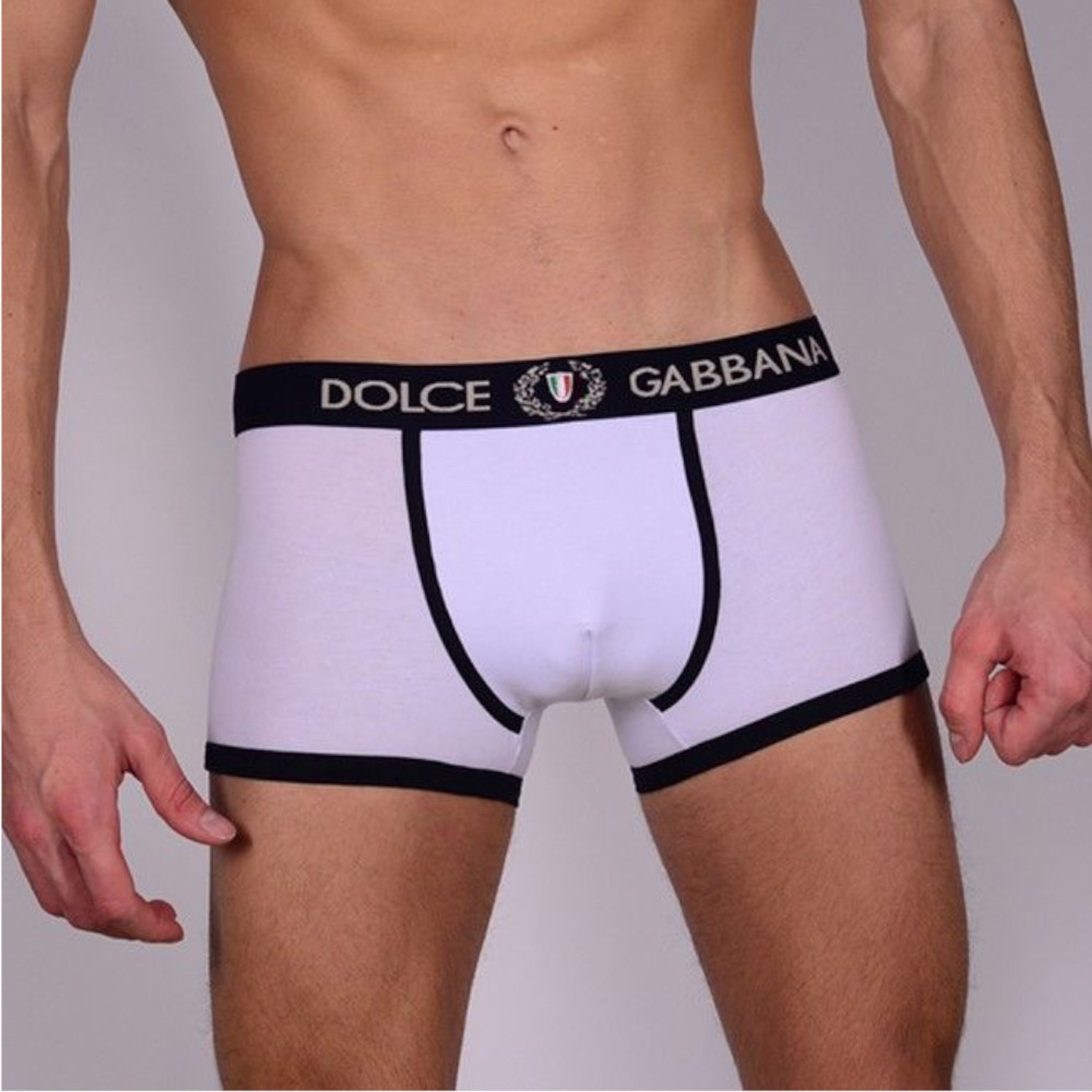 Мужские трусы боксеры белые Dolce Gabbana Classic Trunks фото 2