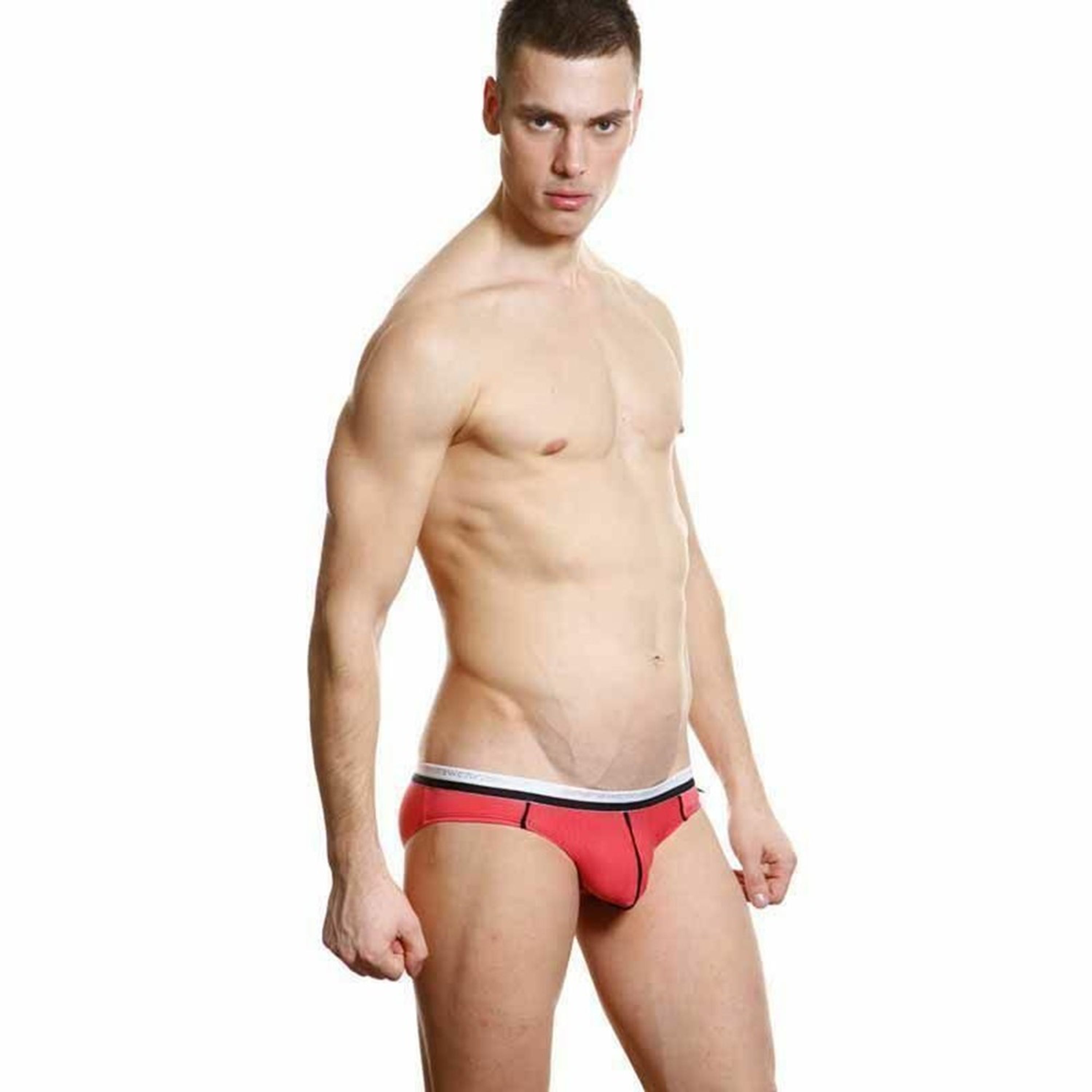 Мужские трусы слипы красные Andrew Christian V Slim Holiday Brief Red фото 1