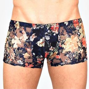 Фото Мужские трусы боксеры темно синие в цветок бежевый Romeo Rossi Black Boxer RR00221 Фото Мужские трусы боксеры темно синие в цветок бежевый Romeo Rossi Black Boxer RR00221
