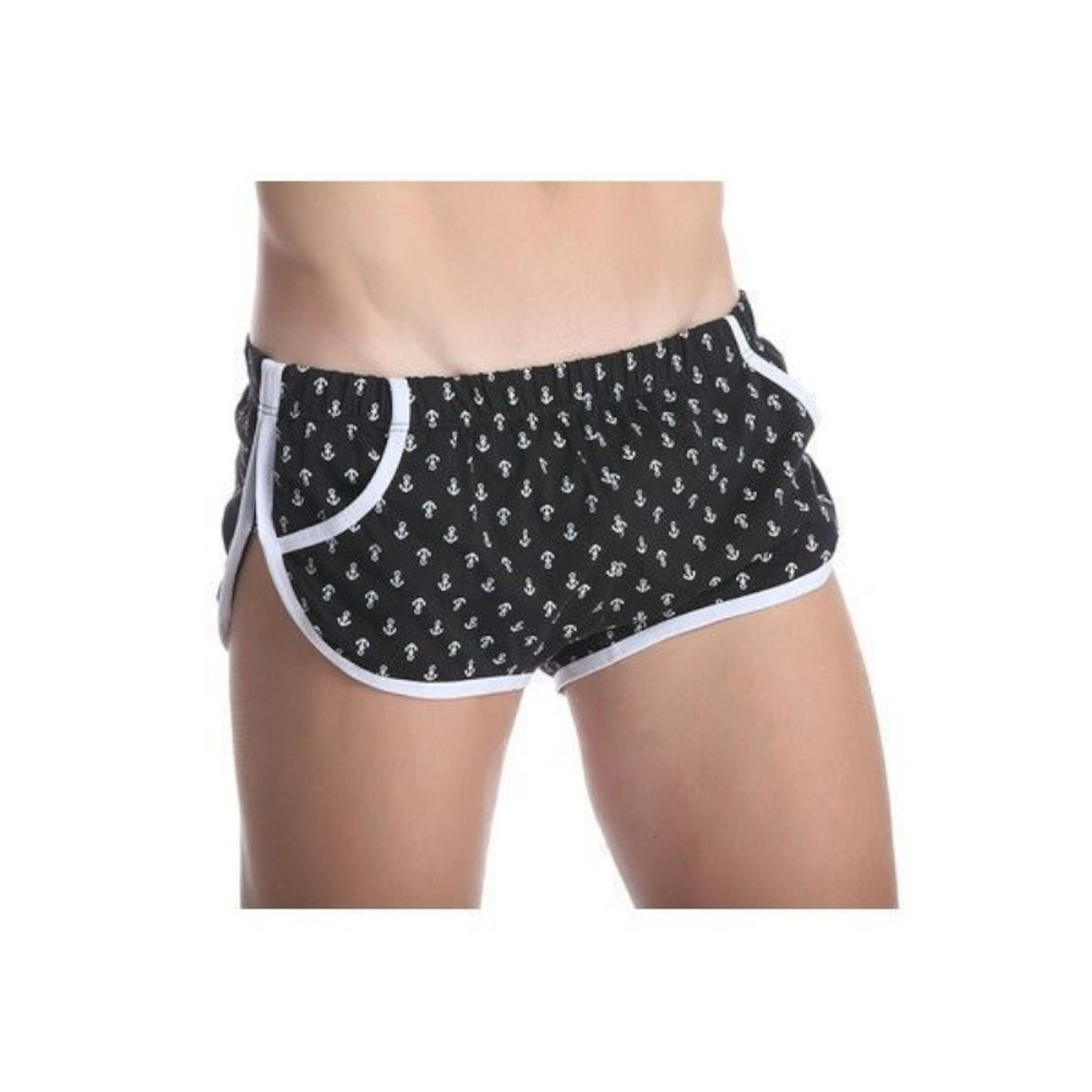 Мужские шорты черные с якорями Gillbro Black Anchor Shorts фото 1