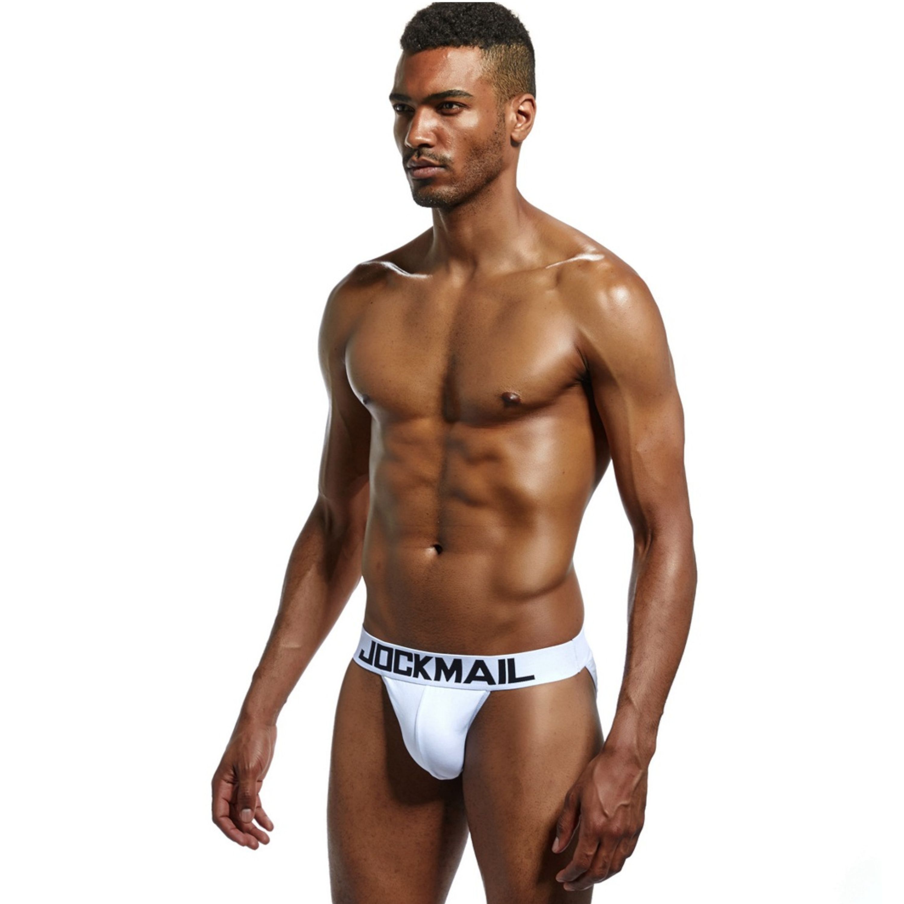 Мужские трусы танга белые JOCKMAIL JM3022-1 фото 2
