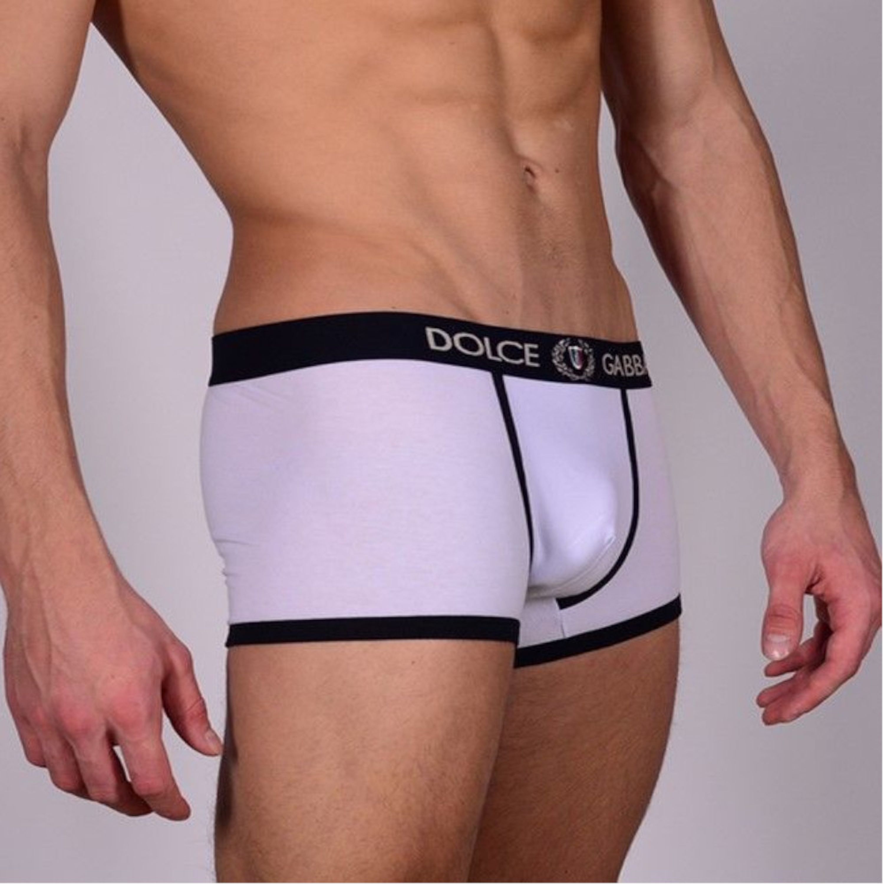 Мужские трусы боксеры белые Dolce Gabbana Classic Trunks фото 1