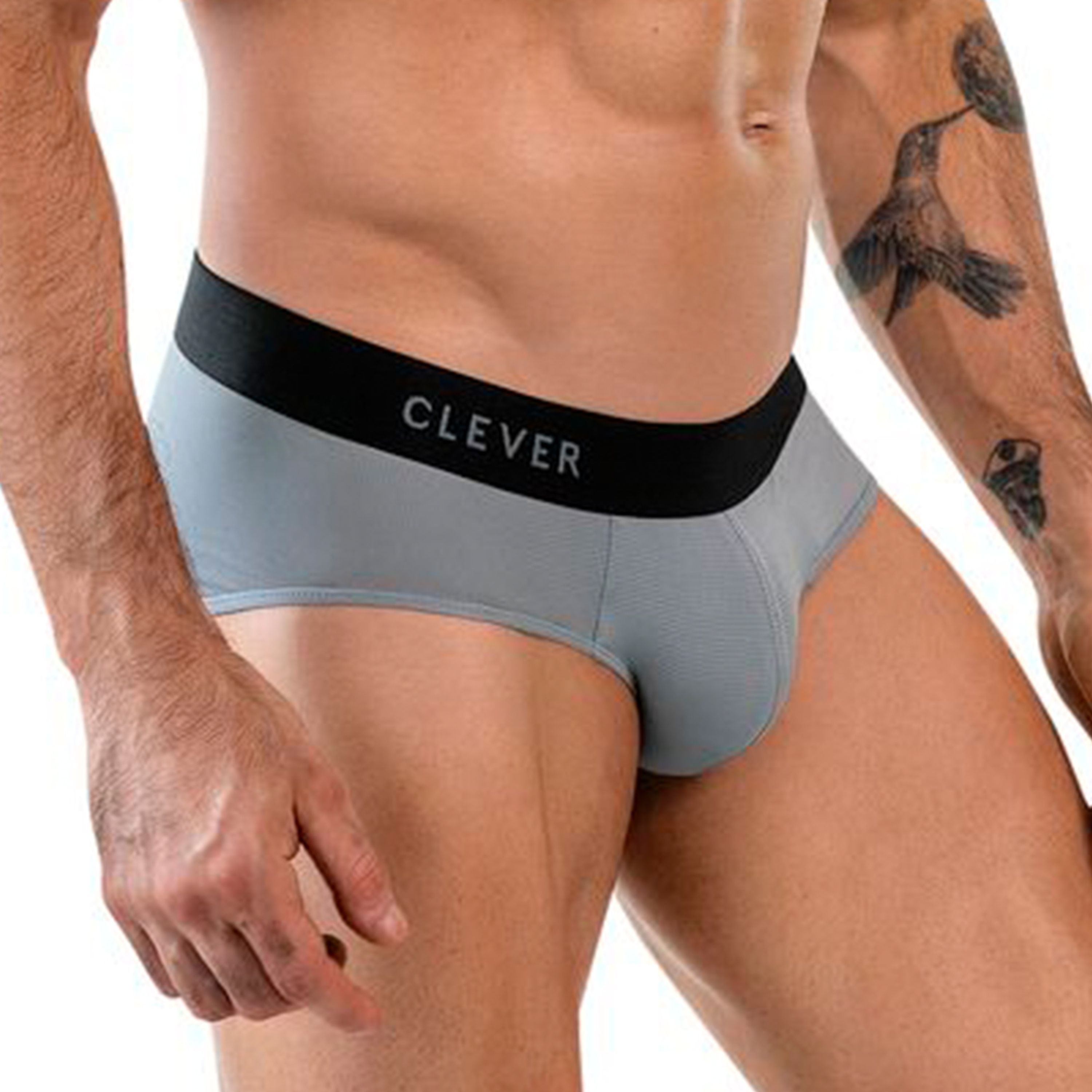 Мужские трусы брифы серые Clever Moda ONEAL BRIEF 186212 фото 2
