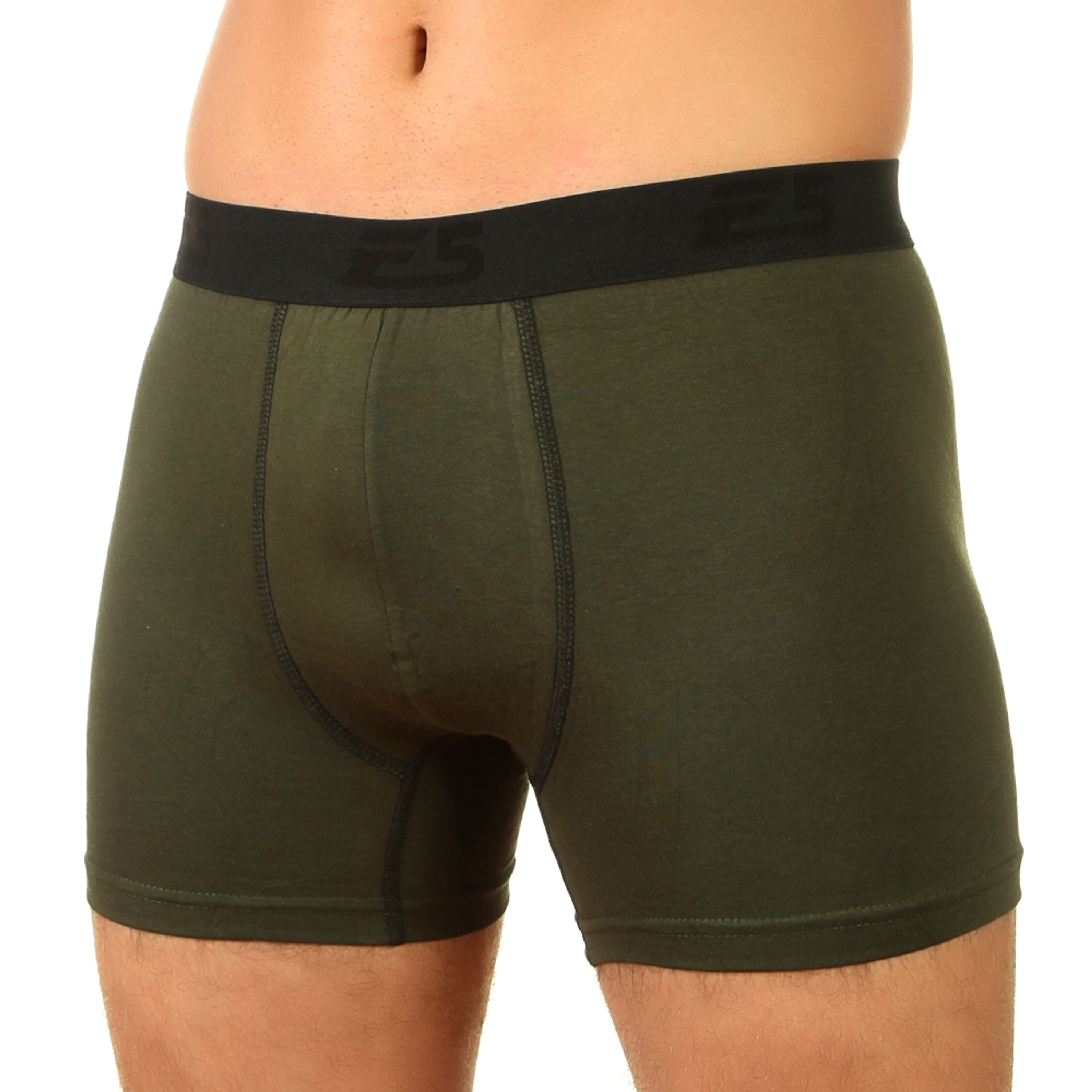 Мужские трусы боксеры темно-зеленые E5 Underwear Cotton 016 фото 1