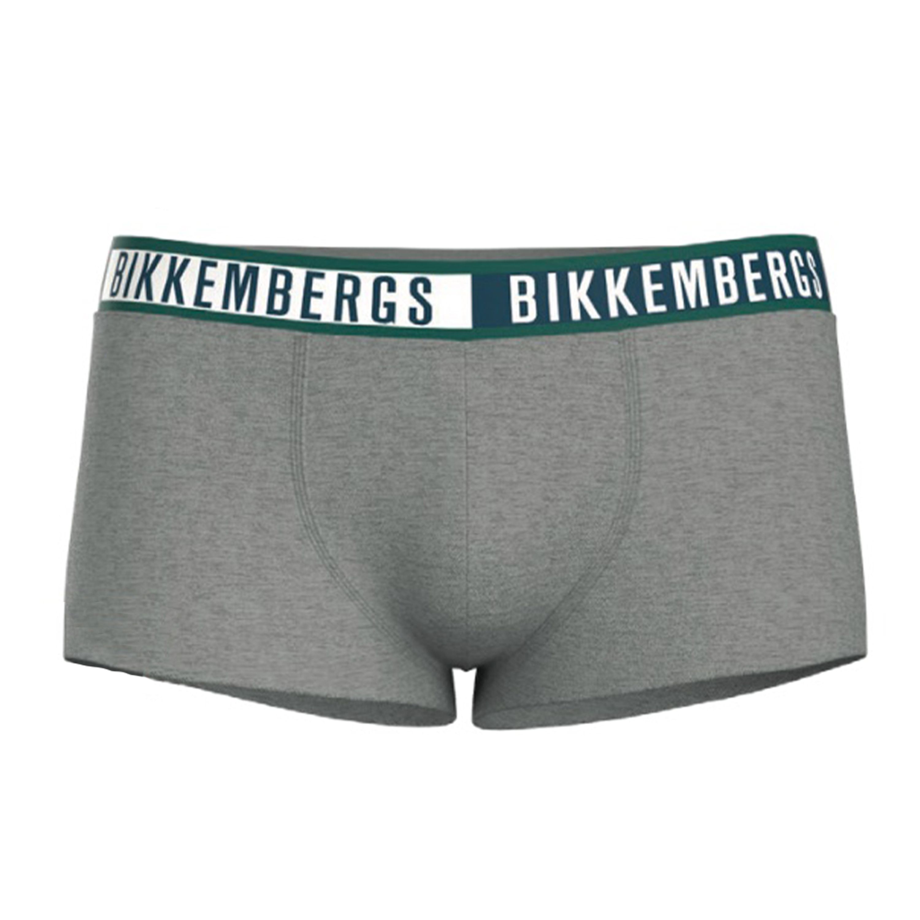 Мужские трусы боксеры серые набор 3в1 Bikkembergs TWICE BKK52UTR29TR фото 3