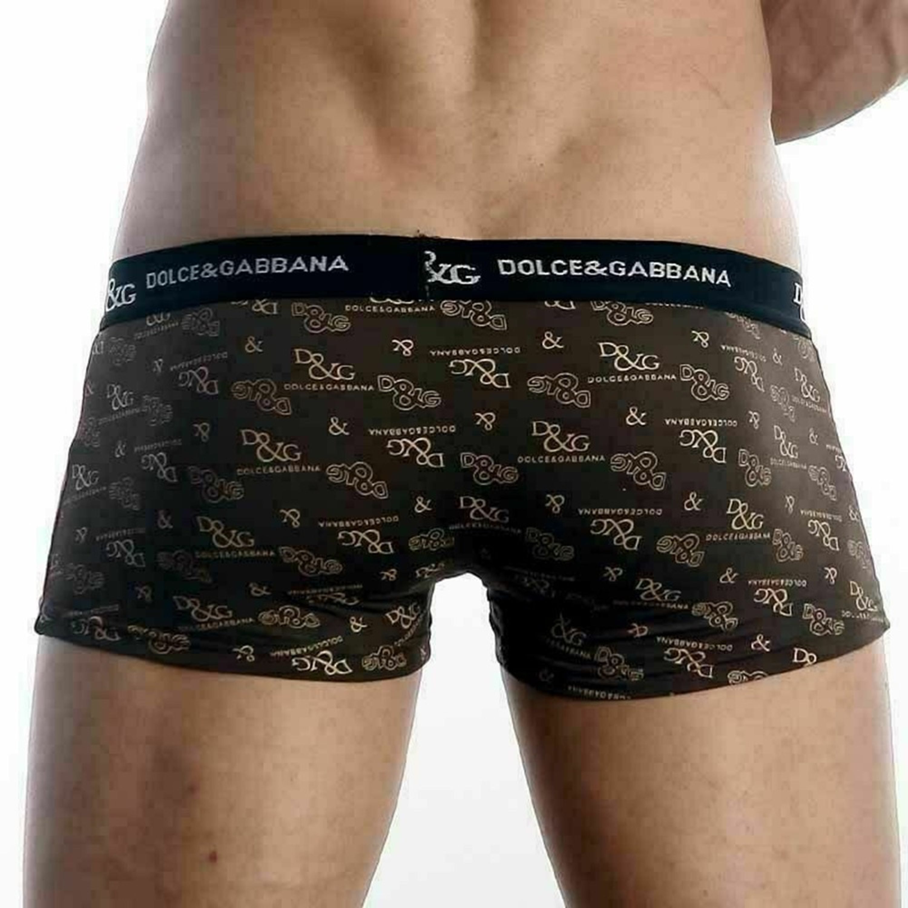 Мужские трусы боксеры коричневые D&G Brown Boxer фото 4