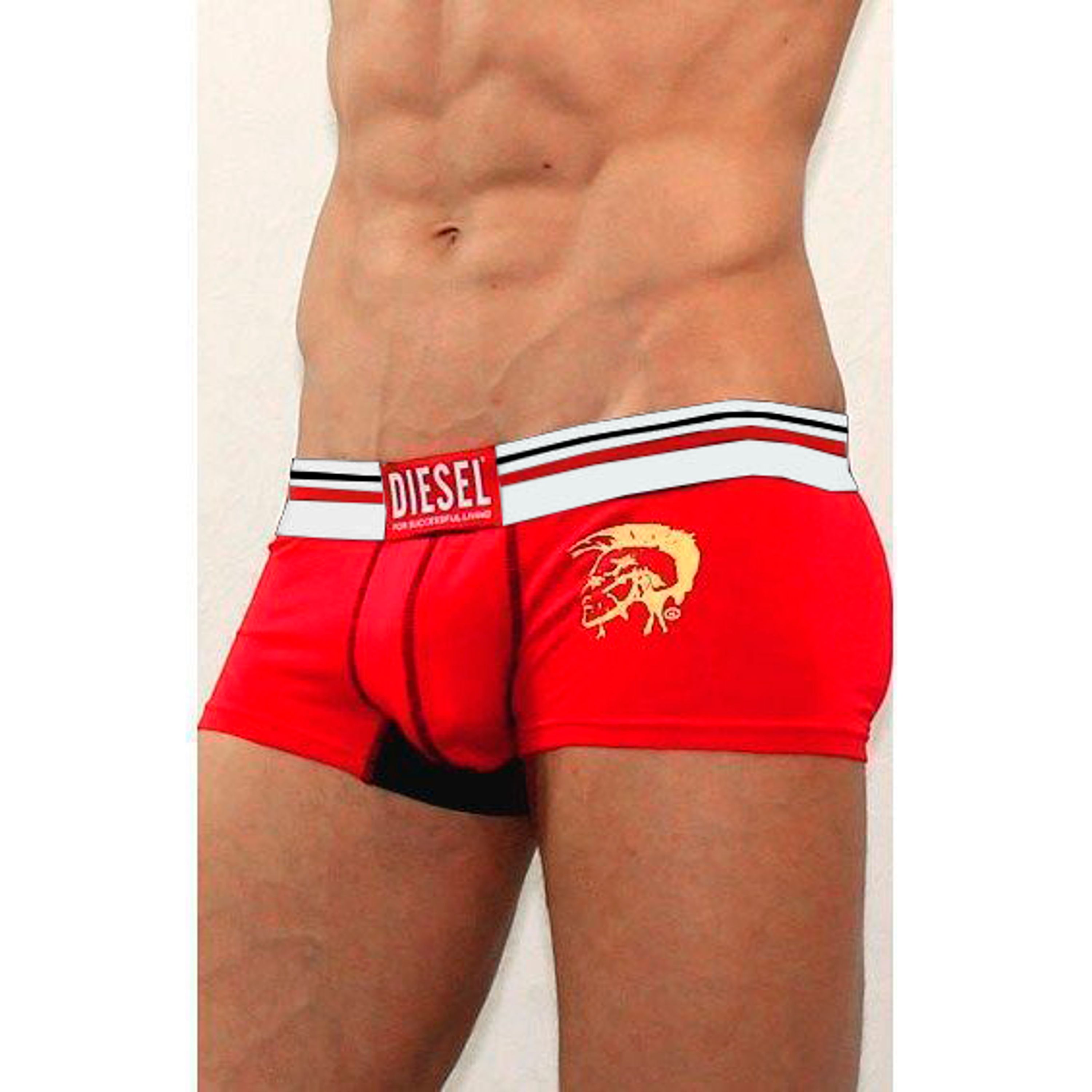 Мужские трусы хипсы красные с черной вставкой Diesel Red фото 1