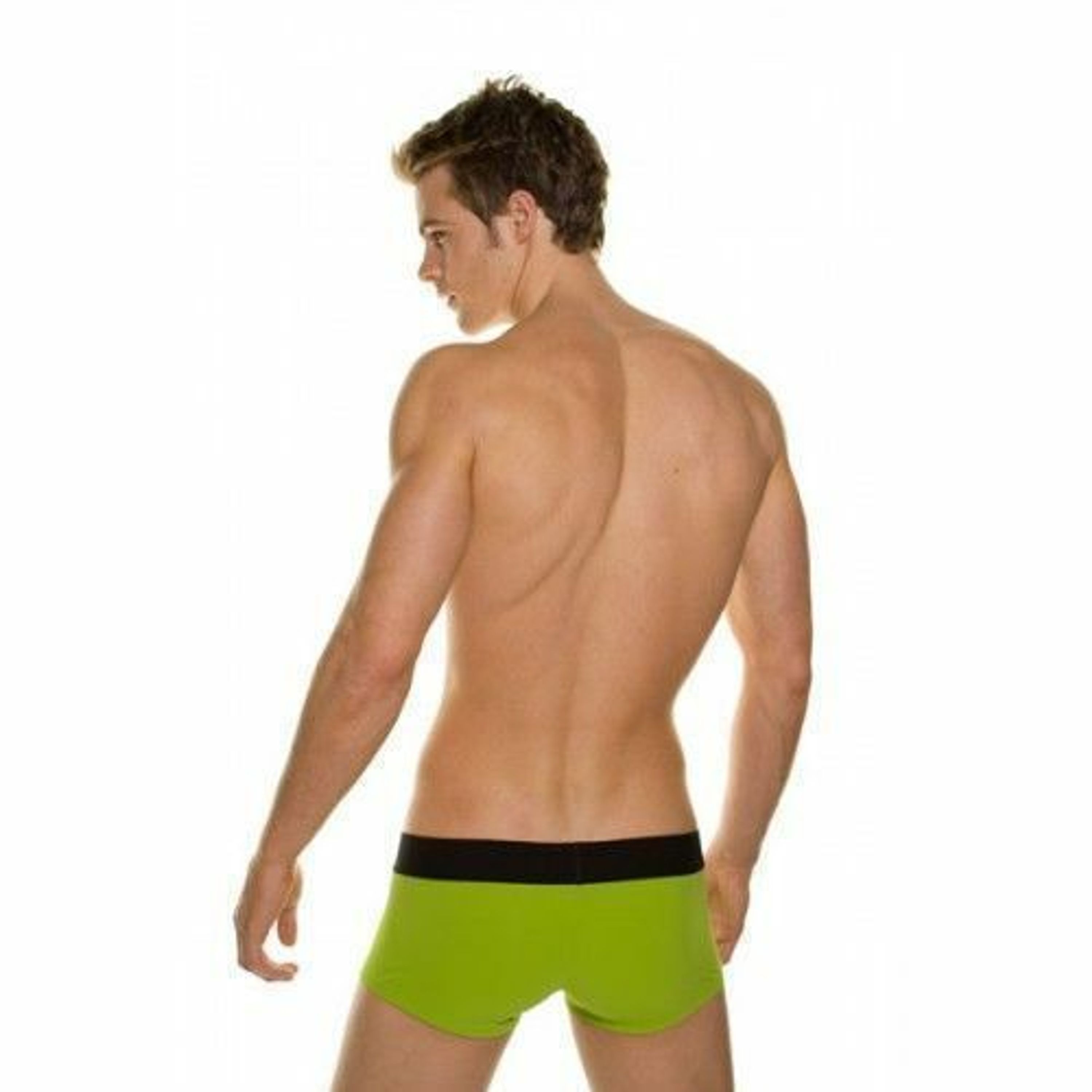 Мужские трусы хипсы зеленые с черной резинкой HOM Night Therapy Trunk Green фото 3
