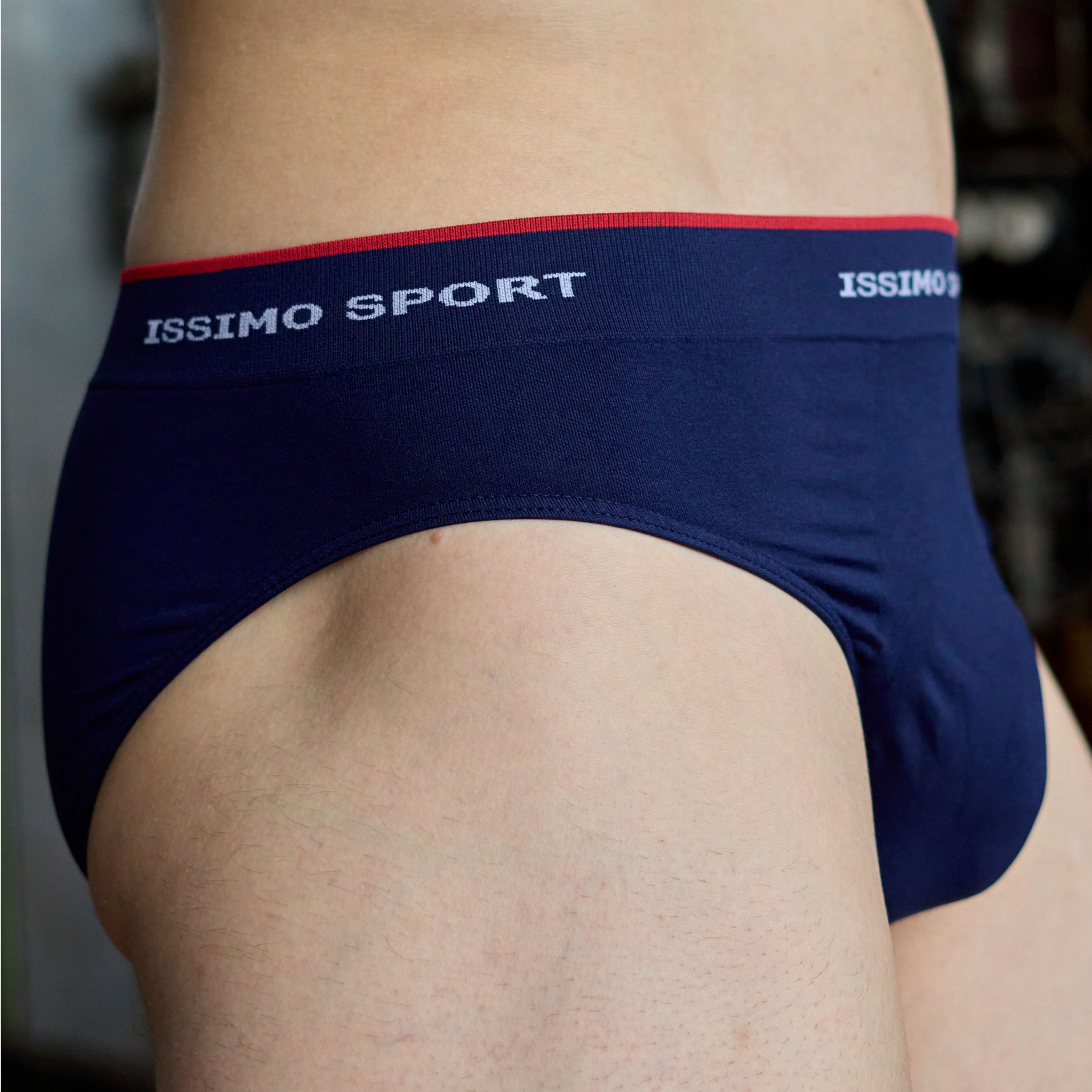 Мужские трусы слипы синие бесшовные ISSIMO SLIP SPORT IS03 фото 2
