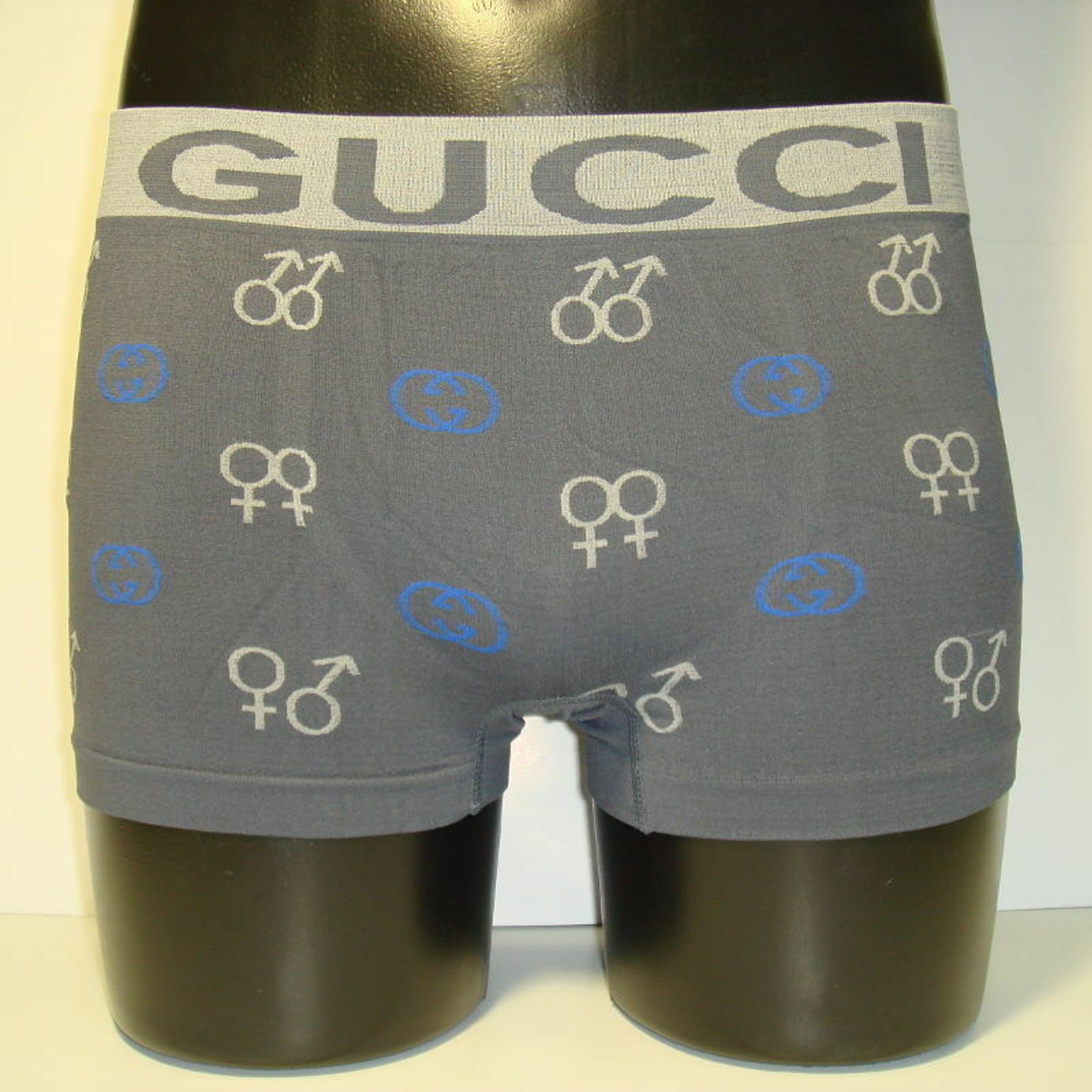 Мужские трусы бесшовные боксеры серые Gucci фото 1