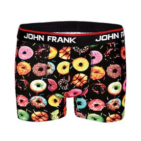 Фото Мужские трусы боксеры черные с принтом JOHN FRANK JFBD203-DONUTS