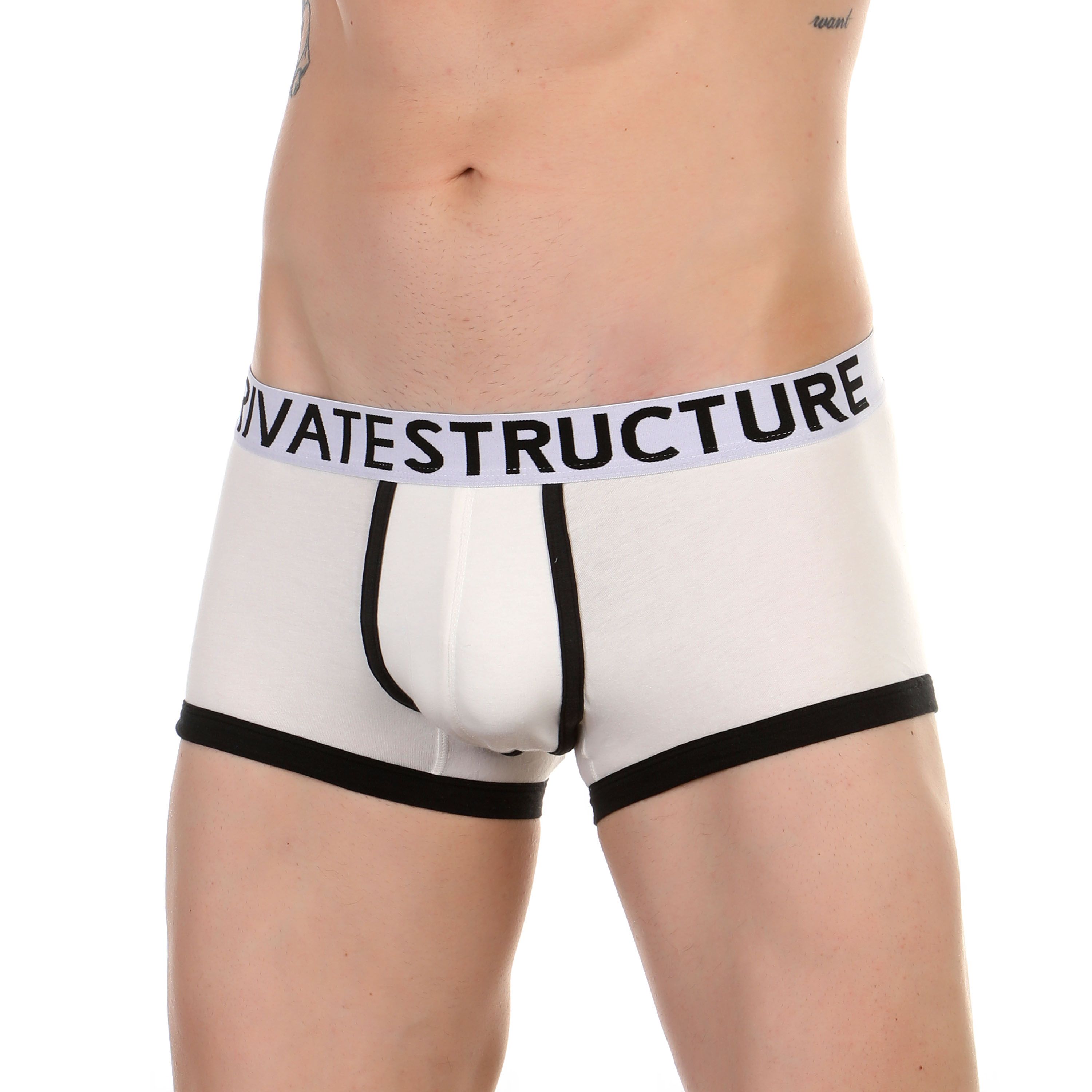 Мужские трусы боксеры белые Private Structure Spectrum Low Rise Trunk White  фото 1