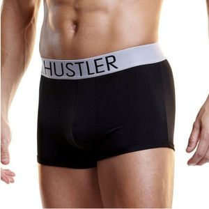 Фото Мужские трусы боксеры черные с серой резинкой Hustler