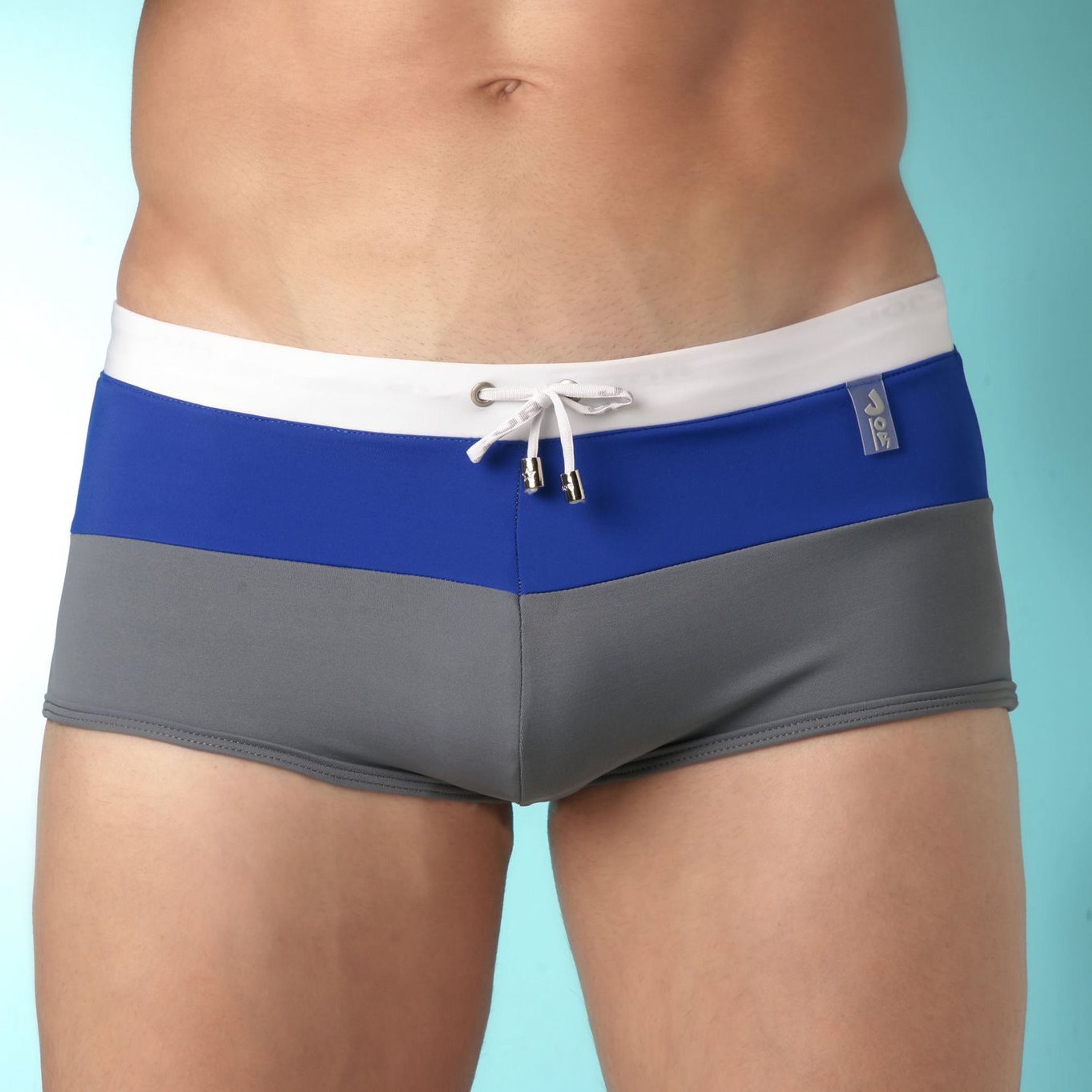 Мужские плавки серые с синей полосой Jor Jupiter Blue Trunk фото 1