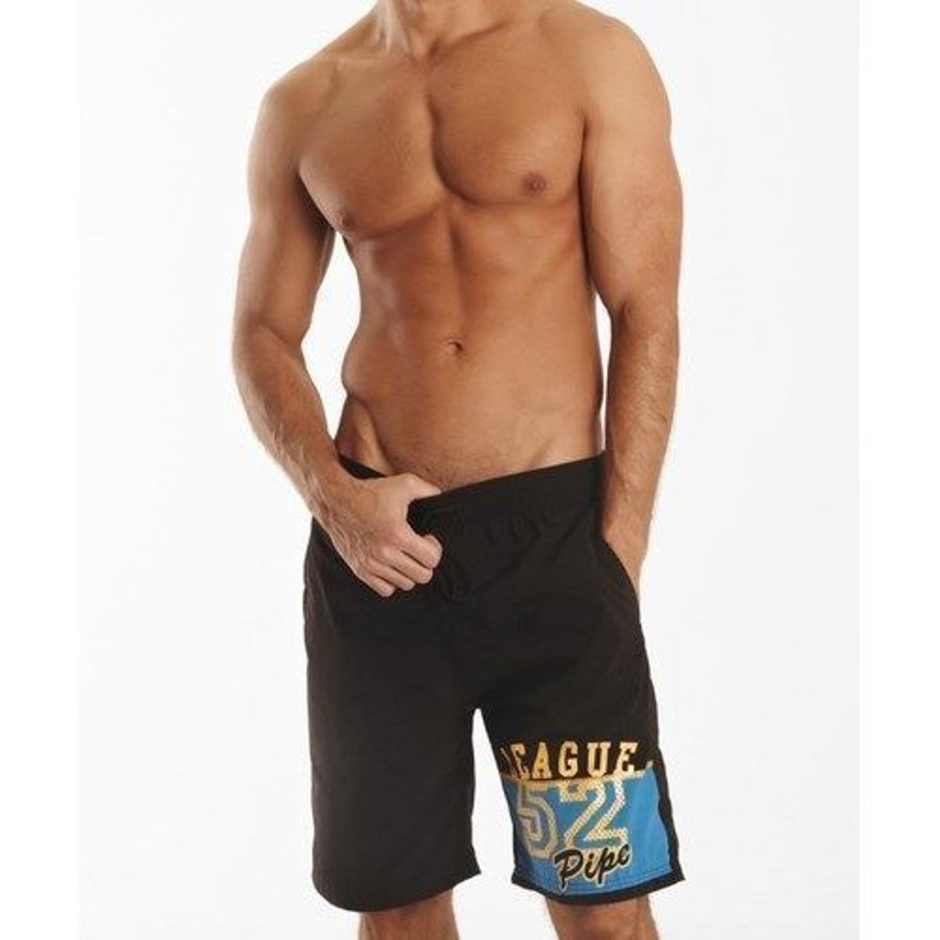 Мужские шорты черные пляжные Asitoo Black League 52 Pipe Beach Shorts фото 1