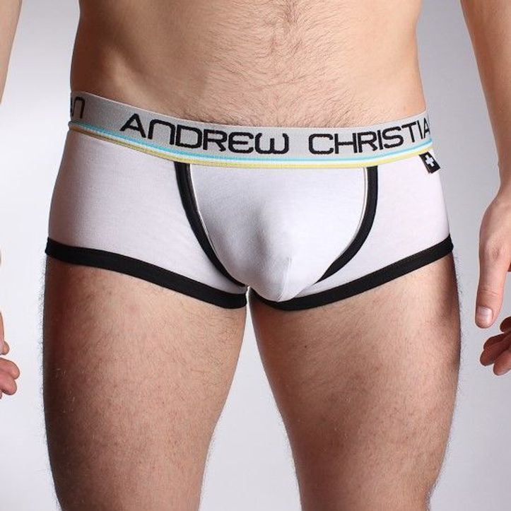 Мужские трусы хипсы белые Andrew Christian Tighty Whitie Boxer White   17773 