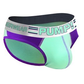 Фото Мужские трусы слипы зеленые с фиолетовыми вставками PUMP! MP221-5