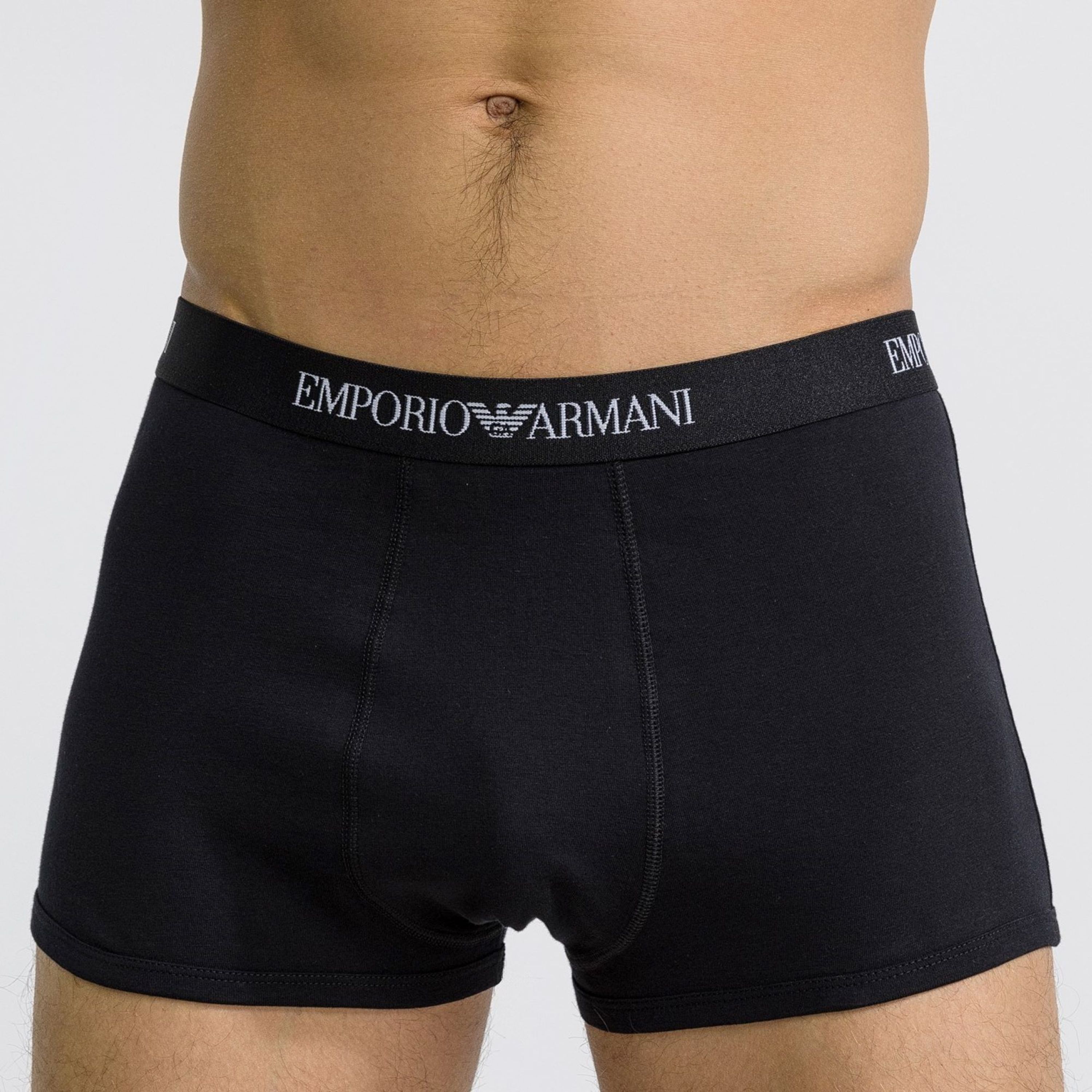 Набор мужских трусов боксеров 3в1 (синий, серый, черный) Emporio Armani 111610_CC722 94235 фото 1