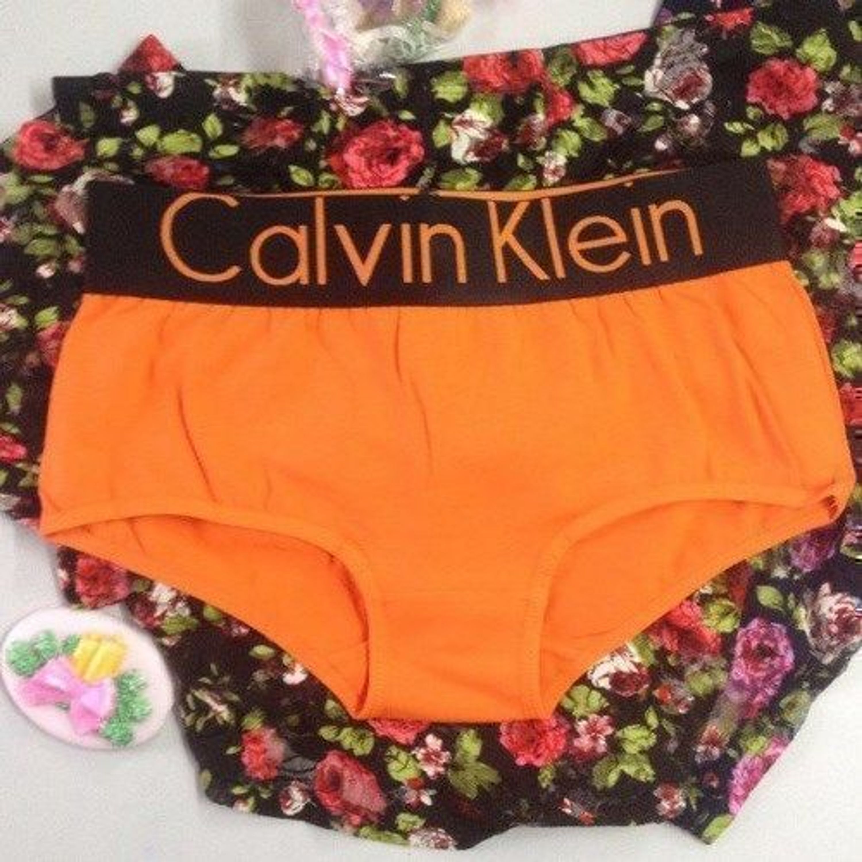 Женские хипсы Calvin Klein Women Hips Orange Black фото 1