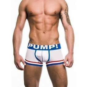 Фото Мужские трусы боксеры белые в сетку Pump Touchdown Boxer White-Blue PM4-M214