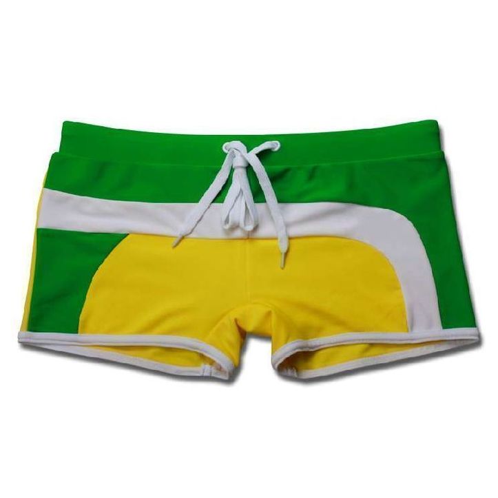 Мужские плавки боксеры желтые с зеленым Superbody Swim Boxer фото 3